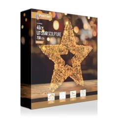 45cm Twinkling Rose Gold Star with 750 Warm White LED Lights