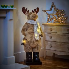 1.1m Animated Lit Musical Reindeer with Motion and Sound Sensor