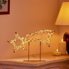 40cm Twinkling Rose Gold Table Top Shooting Star with 500 Warm White LED Lights