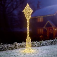 1.5m Golden Elegance Twist Lamp Post with 600 Warm White LED Lights