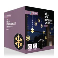 FlexiBright V-Curtain Light with Neon Warm White Snowflake 1.2m x 1.2m
