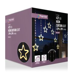 FlexiBright V-Curtain Light with Neon Warm White Star 1.2m x 1.2m
