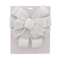 78cm White Bow Tree Topper