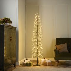 120cm Slim Black MicroDot StarBurst LED Tree