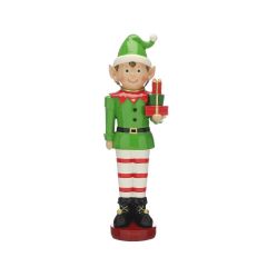 38cm Polyresin Standing Elf with Parcels