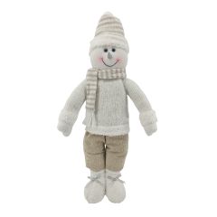 50cm Standing Snowman in Striped Hat
