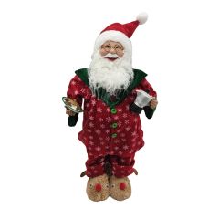 45cm Standing Santa in Red Pyjamas