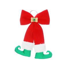 40cm Red / Green Elf Legs Bow