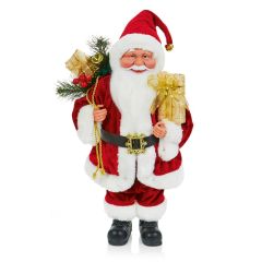 40cm Red Traditional Santa with Sack and Presents