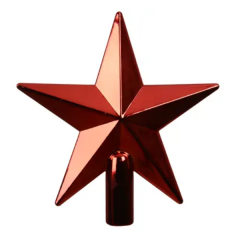Shiny Treetopper Star 20cm Christmas Red