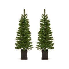 1.4m Woodcote Welcome Christmas Trees - Set of 2