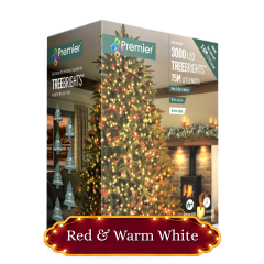 3000 TreeBright Multi-Action LED Christmas Lights - Red & Warm White