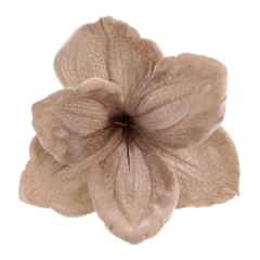 14cm Velvet Amaryllis Head Clip - Beige