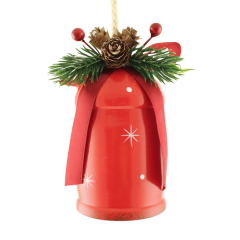 11cm Hanging Metal Bell Decoration - Red