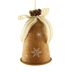 16cm Hanging Metal Bell Decoration - Rust
